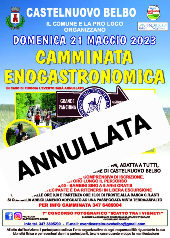 [ANNULLATO] Castelnuovo Belbo | "Camminata Enogastronomica 2023"