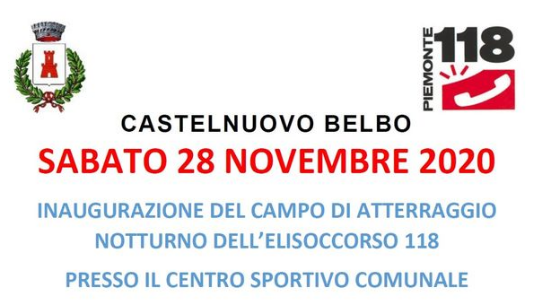 Castelnuovo Belbo | Inaugurazione campo di atterraggio notturno elisoccorso 118