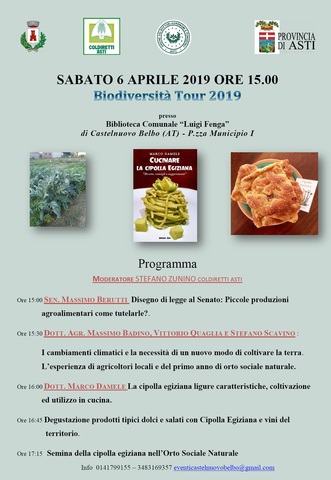 6 aprile ore 15 Biodiversità e tutela delle piccole produzioni agroalimentari